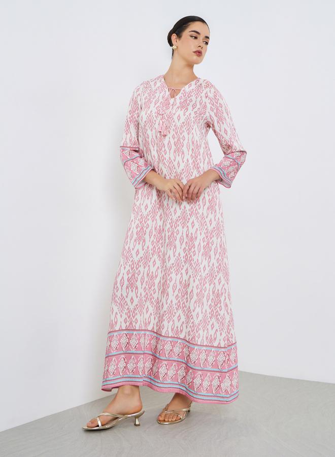 Amirah Women Pink All-Over Print A-Line Jalabiya - Image 2